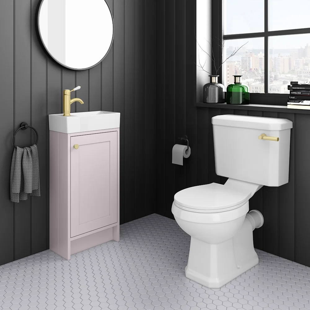 Bromley Pink Cloakroom Vanity Unit - 400mm - Image 2