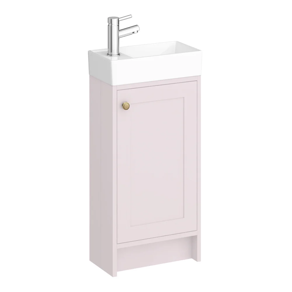 Bromley Pink Cloakroom Vanity Unit - 400mm