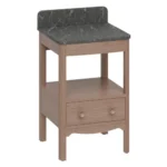Burlington Guild 560mm Floor Standing Vanity Unit & Marquina Worktop with Upstand - Dark Oak