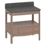 Burlington Guild 850mm Floor Standing Vanity Unit & Marquina Worktop with Upstand - Dark Oak