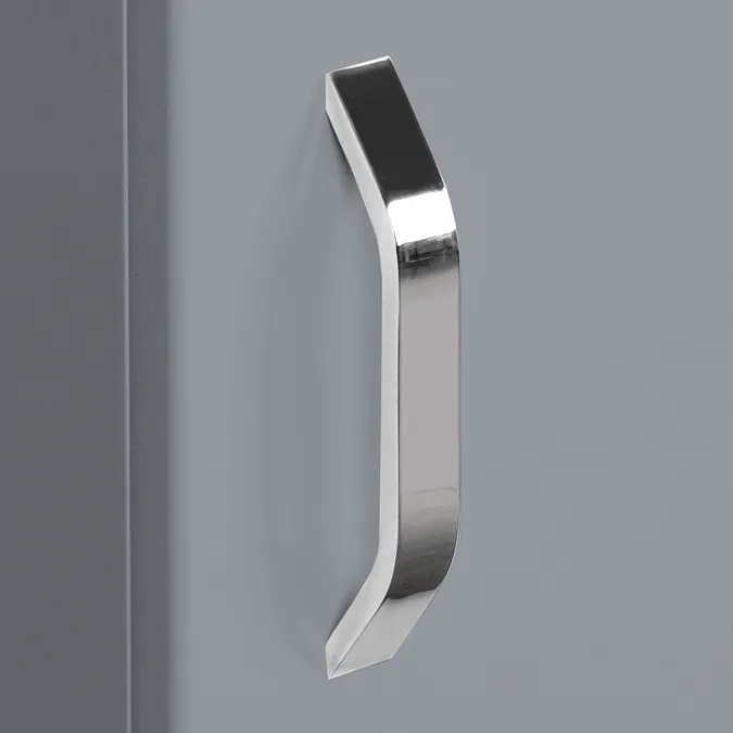 Valencia Perla Fluted Floor Standing Cloakroom Vanity (Gloss Grey - 450mm Wide) - Image 4