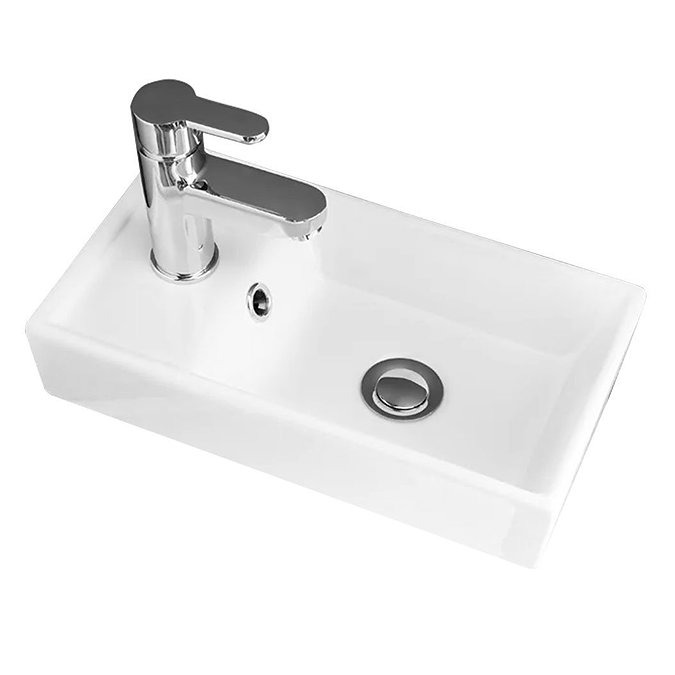 AquaSure Milan Small Floor Standing PVC Vanity Basin Unit Gloss White (W400 x D220mm) 100% Waterproof - Image 2