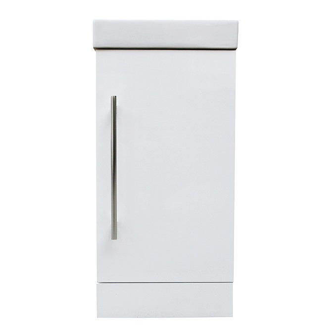 AquaSure Milan Small Floor Standing PVC Vanity Basin Unit Gloss White (W400 x D220mm) 100% Waterproof - Image 4
