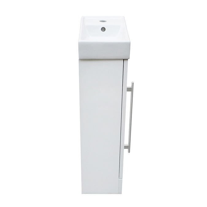AquaSure Milan Small Floor Standing PVC Vanity Basin Unit Gloss White (W400 x D220mm) 100% Waterproof - Image 6