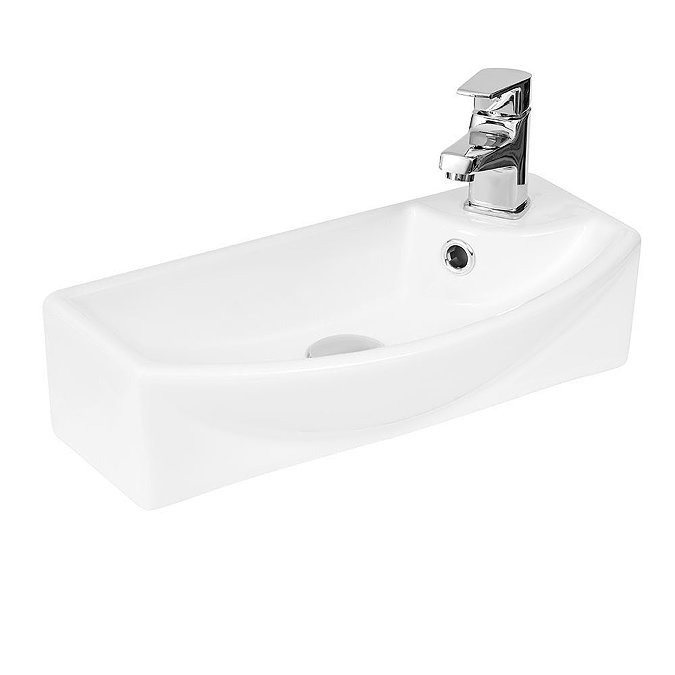 Arezzo Matt Blue 450mm 1TH Floor Standing Cloakroom Vanity Unit With Rose Gold Handle - Image 2