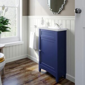The Bath Co. Camberley 460mm Navy Cloakroom Floorstanding Vanity Unit with Resin Basin