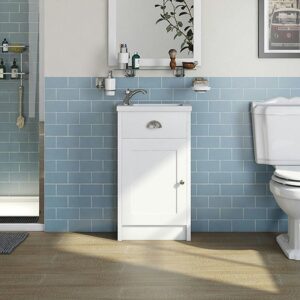 Orchard Dulwich Matt White 460mm Cloakroom Floor Standing Vanity with Basin