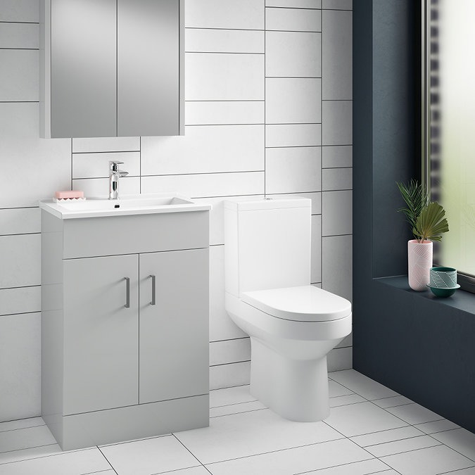 Toreno Light Grey 500mm Modern Vanity Unit - Image 2