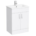 Toreno Vanity Sink With Cabinet - 600mm Modern High Gloss White