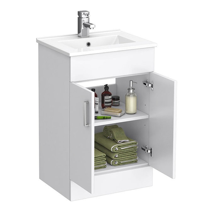 Toreno White 500mm Vanity Unit (Flat Packed) - Image 3