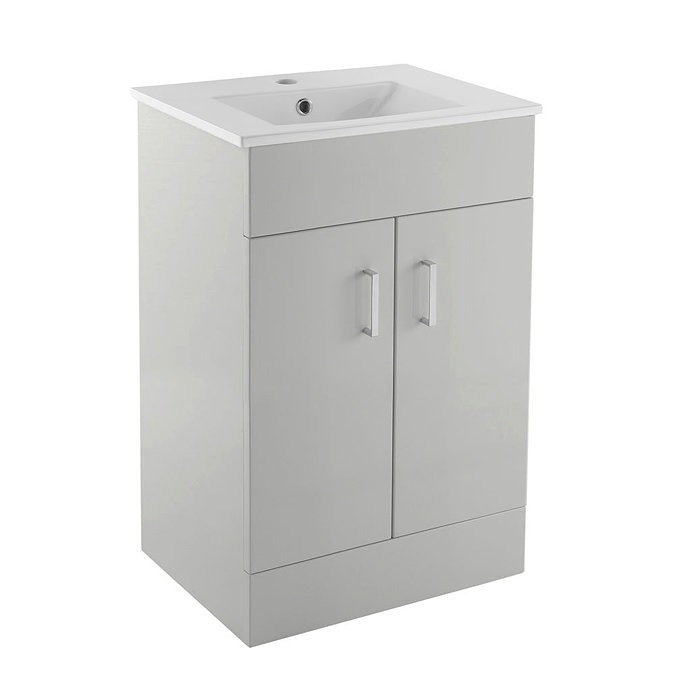 Toreno Light Grey 500mm Modern Vanity Unit - Image 3