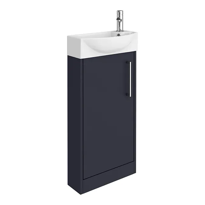 Arezzo Matt Blue 450mm 1TH Floor Standing Cloakroom Vanity Unit - Image 5