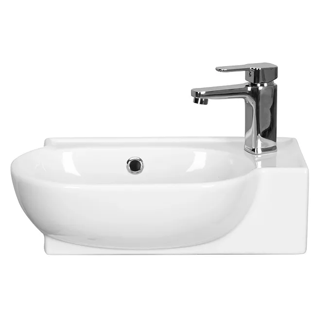 Valencia Perla Fluted Floor Standing Cloakroom Vanity with Matt Black Handle (Matt Black - 450mm Wide) - Image 3