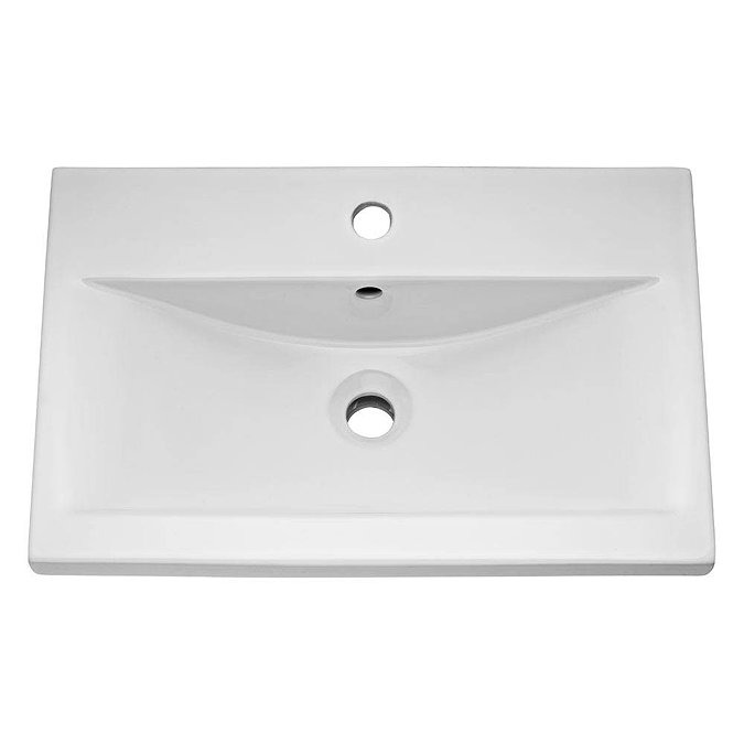 Toreno Basin Unit - 500mm Modern High Gloss White with Mid Edged Basin - Image 2