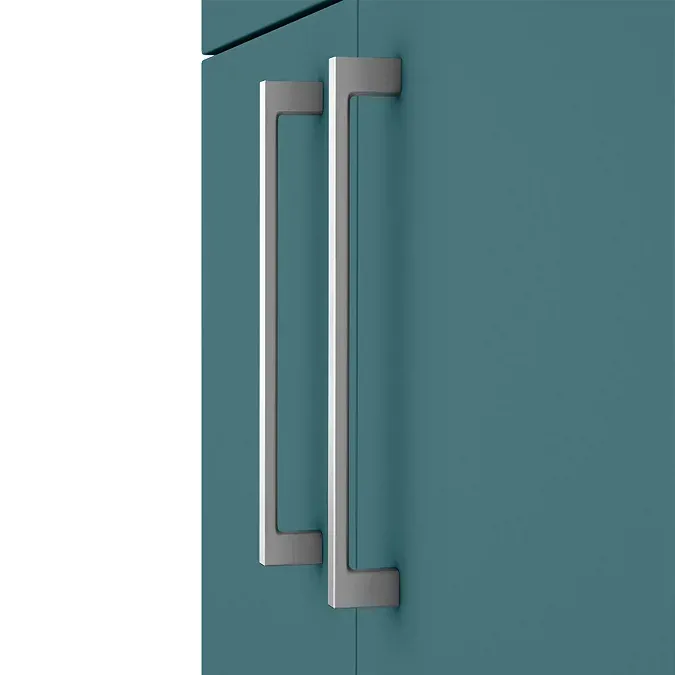 Arezzo 500 Matt Teal Green Floor Standing Vanity Unit with Chrome Handles - Image 3