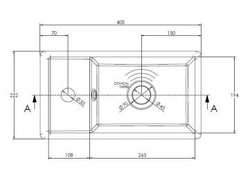 Milan W400 x D222mm Grey Avola Effect Compact Wall Hung Basin Unit - Image 3