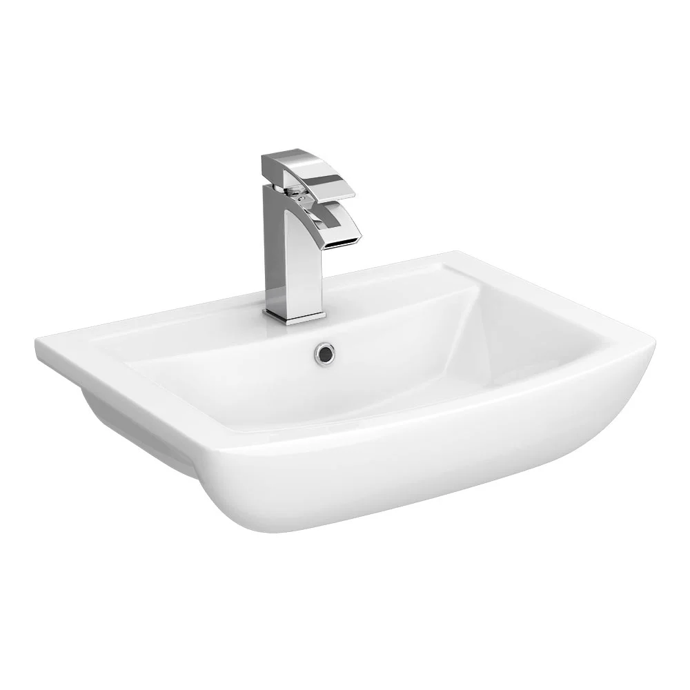Milan 550mm Semi-Recessed Basin - 1 Tap Hole