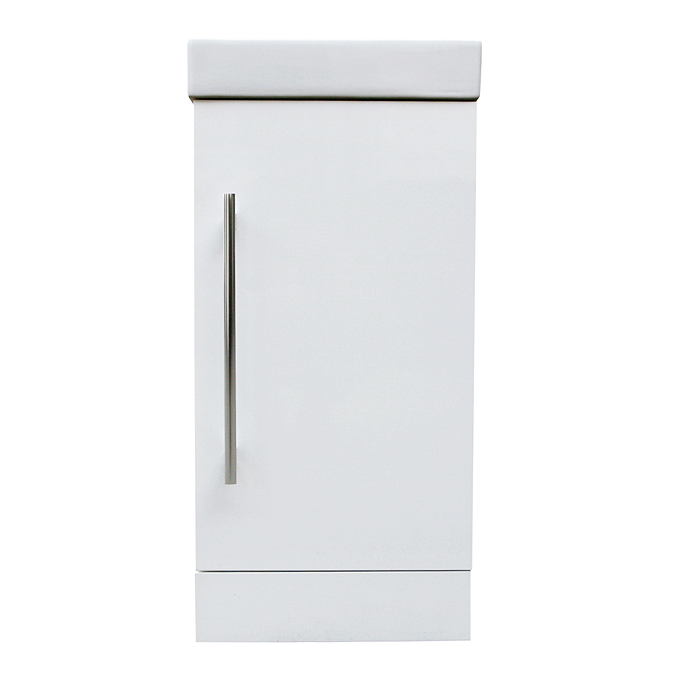 AquaSure Milan Small Floor Standing PVC Vanity Basin Unit Gloss White (W400 x D220mm) 100% Waterproof - Image 5