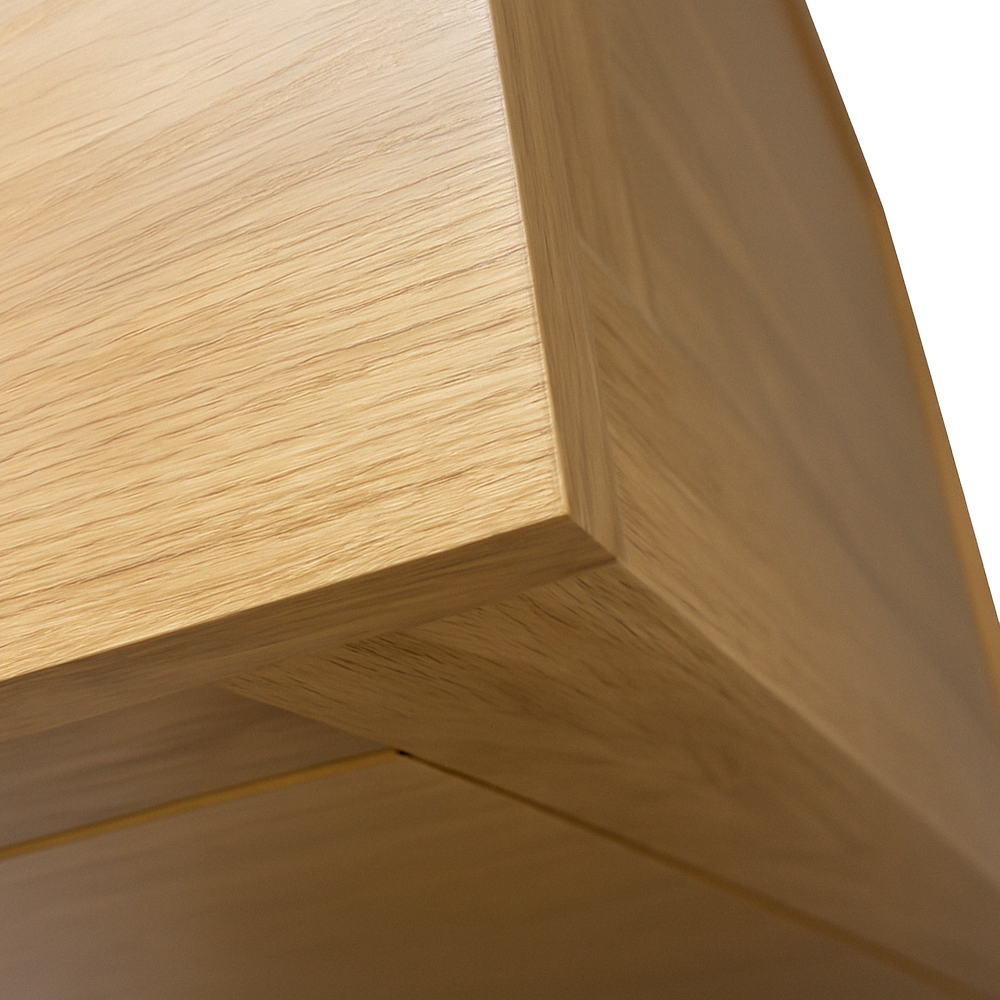 Trafalgar 900mm Solid Oak Floor Standing Countertop Vanity Unit with Matt Black Handles - Image 2