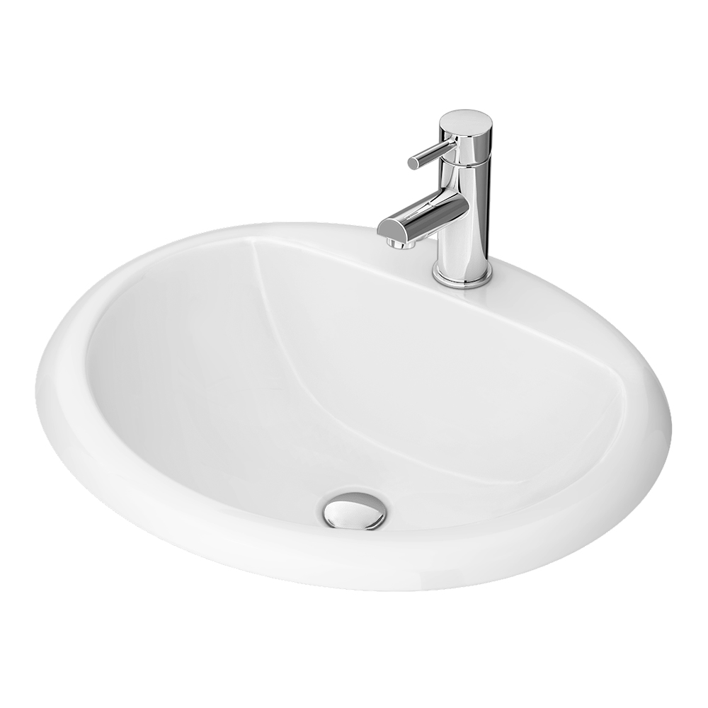 Rio Oval Inset Basin 1TH - 520 x 460mm - Image 4