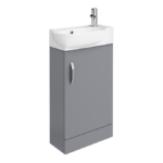 Valencia Perla Floor Standing Cloakroom Vanity (Gloss Grey - 450mm Wide)