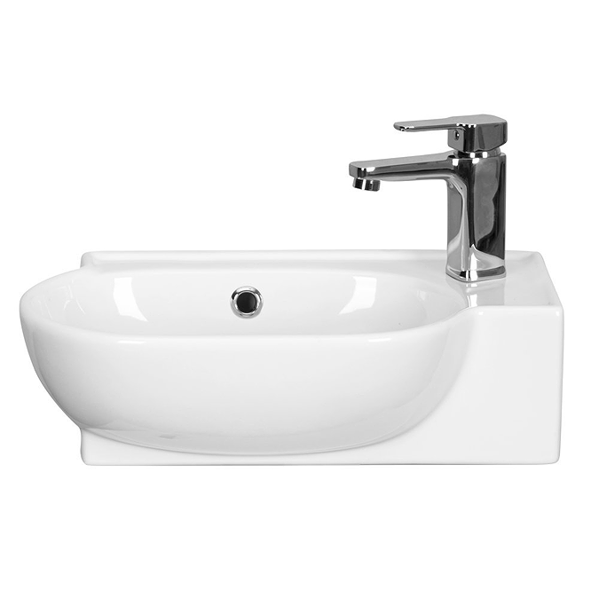 Valencia Perla Fluted Floor Standing Cloakroom Vanity (Matt Green - 450mm Wide) - Image 4