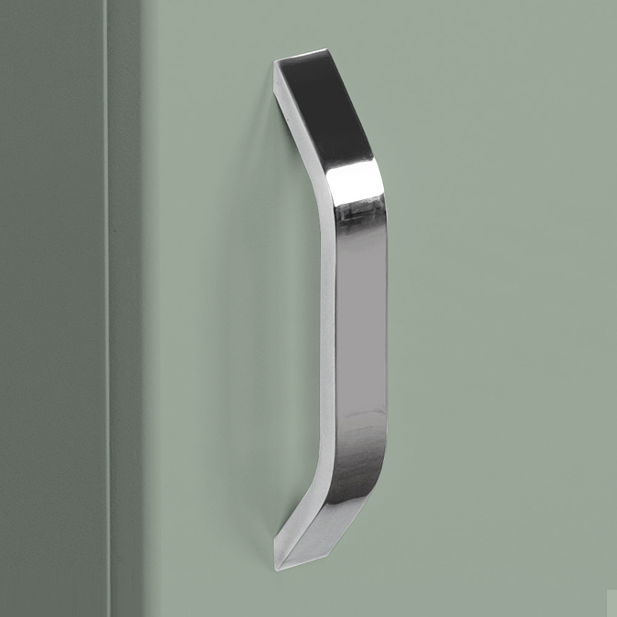 Valencia Perla Fluted Floor Standing Cloakroom Vanity (Matt Green - 450mm Wide) - Image 5