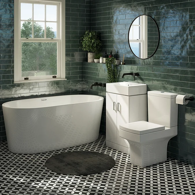 Nova Vanity 0TH Sink With Cabinet - 450mm Modern High Gloss White - Image 4