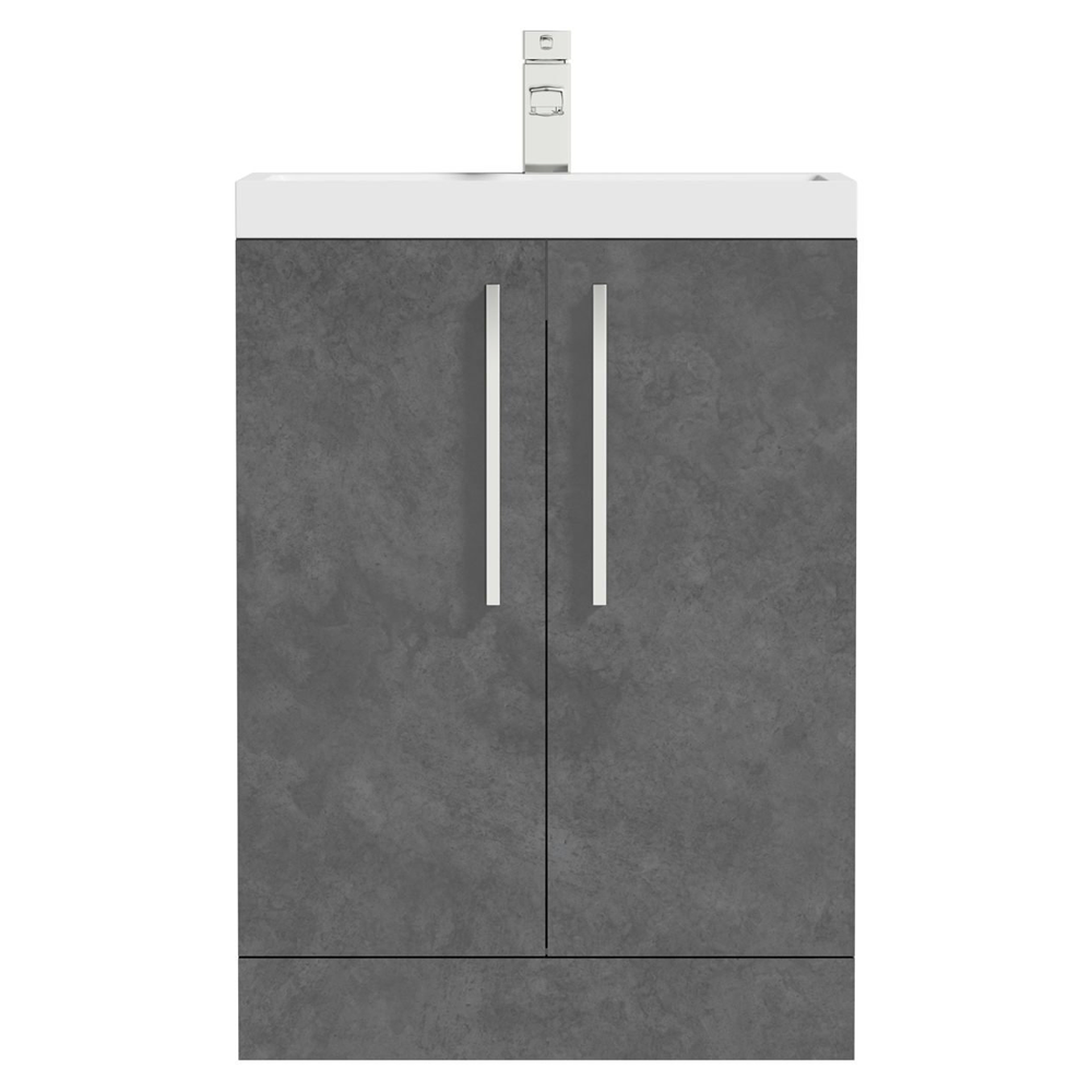Orchard Kemp Riven Grey Floor Standing Vanity Unit and Basin 600mm - Image 5