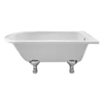 Old London Winterburn 1500 x 750 Single Ended Traditional Shower Bath with Chrome Leg Set