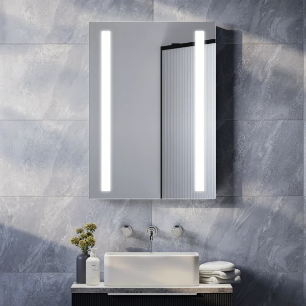 Brooklyn 500 x 700mm Battery Operated Illuminated LED Mirror - Fizzy Bath