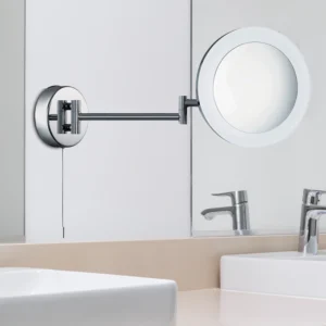 Searchlight IP44 Chrome Illuminated Adjustable Bathroom Mirror