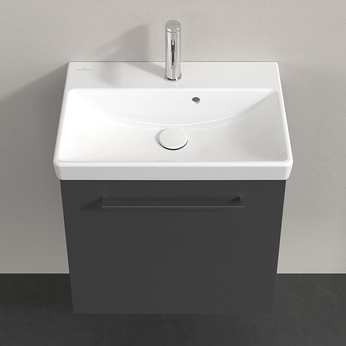 Villeroy and Boch Avento 550mm Wall-Hung Vanity Unit & Basin - Graphite with Chrome Handle - Image 4