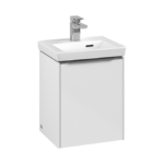 Villeroy and Boch Subway 3.0 Brilliant White 370mm Wall Hung 1-Door Vanity Unit with Monochrome Handle