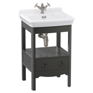 Burlington Guild 560mm Floor Standing Vanity Unit & Basin - Ashbee Grey