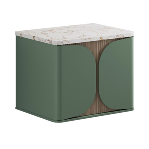 Crosswater Tambour Sage Green 600mm One Drawer Wall Hung Vanity Unit with Worktop