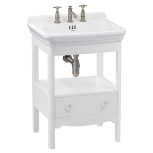 Burlington Guild 620mm Floor Standing Vanity Unit & Basin - Varley White