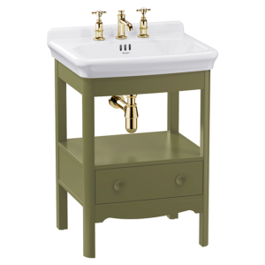Burlington Guild 620mm Floor Standing Vanity Unit & Basin - Carlyle Green
