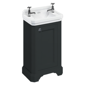 Burlington Freestanding Cloakroom Vanity Unit & Basin - Matt Black