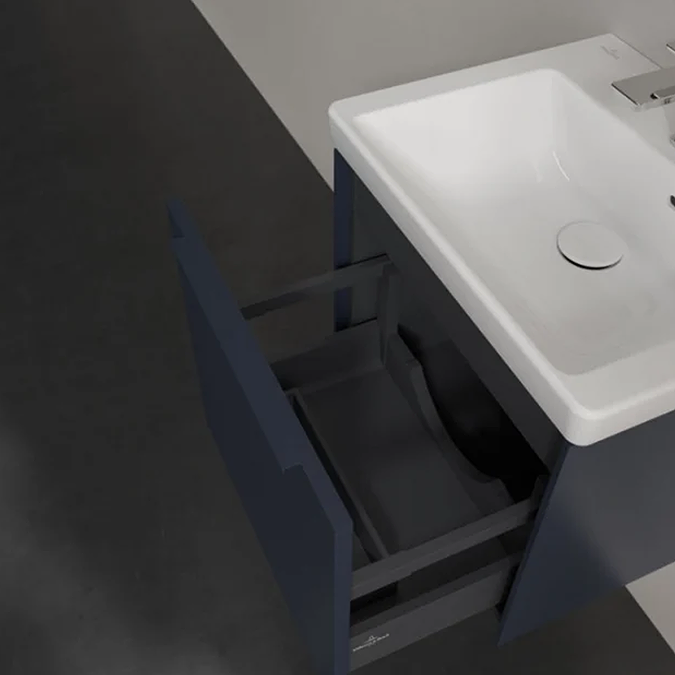 Villeroy and Boch Subway 3.0 Marine Blue 500mm Wall Hung 1-Drawer Vanity Unit - Image 2