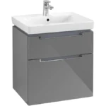 Villeroy and Boch Subway 2.0 Glossy Grey 600mm Wall Hung 2-Drawer Vanity Unit
