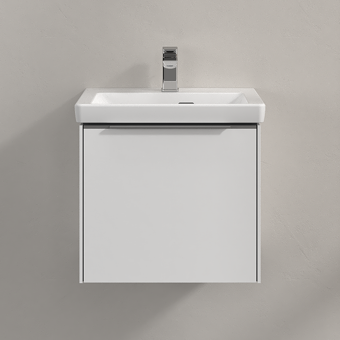 Villeroy and Boch Subway 3.0 Brilliant White 500mm Wall Hung 1-Drawer Vanity Unit with LED Lighting - Image 3