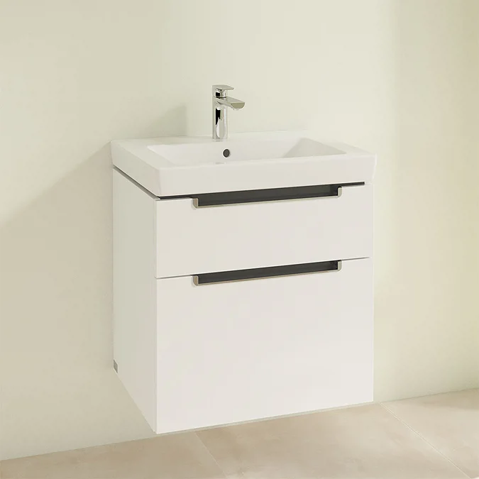Villeroy and Boch Subway 2.0 Glossy White 600mm Wall Hung 2-Drawer Vanity Unit - Image 2