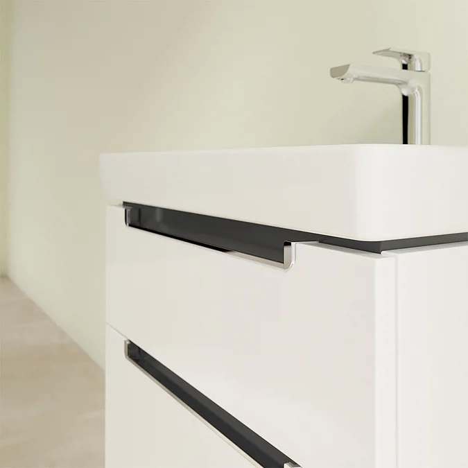 Villeroy and Boch Subway 2.0 Glossy White 600mm Wall Hung 2-Drawer Vanity Unit - Image 3