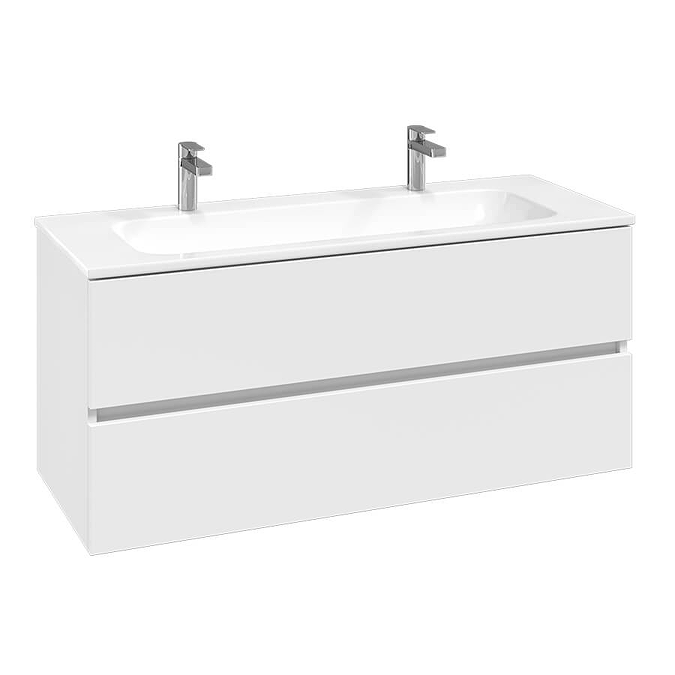 Villeroy and Boch Arto Satin White 1200mm Wall Hung 2-Drawer Vanity Unit