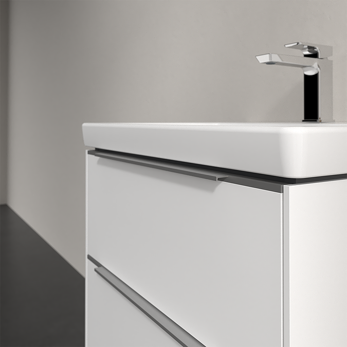 Villeroy and Boch Subway 3.0 Brilliant White 600mm Wall Hung 2-Drawer Vanity Unit with LED Lighting - Image 4
