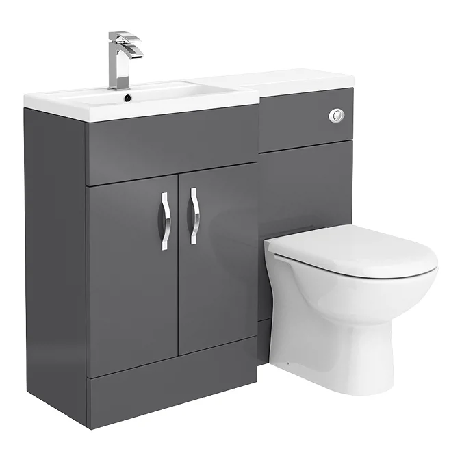 Apollo2 1100mm Gloss Grey Combination Furniture Pack (Excludes Pan + Cistern) - Image 3