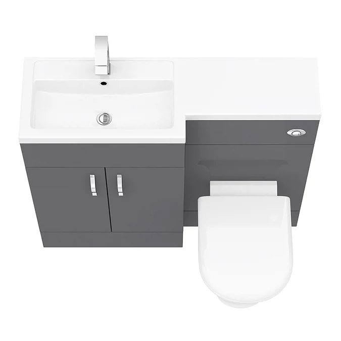 Apollo2 1100mm Gloss Grey Combination Furniture Pack (Excludes Pan + Cistern) - Image 4