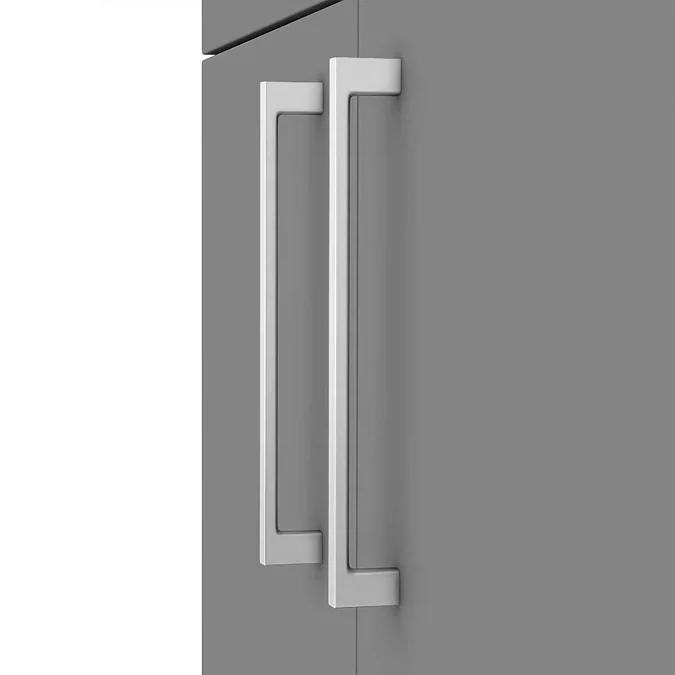Arezzo 1100 Matt Grey Semi-Recessed Square Combination Vanity Unit (Chrome Flush & Handles) - Image 2