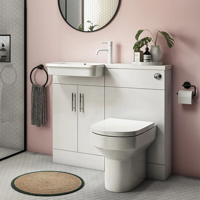 Nova Emporio Compact Semi-Recessed Combination Basin and WC Unit - 1000mm
